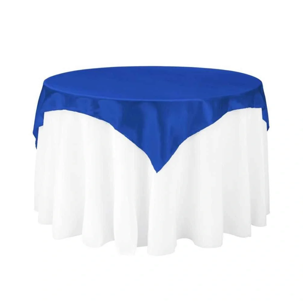 Royal Blue Polyester Square Table Overlay Tablecloth